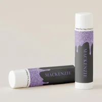 Girly Glam Purple Sparkle Glitter Drips Lip Balm
