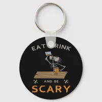 Eat Drink And Be Scary Aesthetic Graphic Keychain
