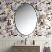 Lavender Grace - Purple, Beige - Organic Modern Wallpaper