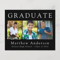 PAPER Minimalist Graduate Four Photo Announcement