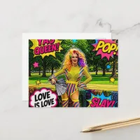 A Beautiful Colorful Drag Queen Pop Art Postcard