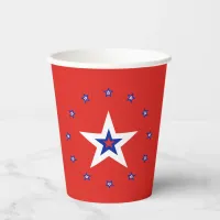 Simple Modern Red Paper Cup with Ring of Stars