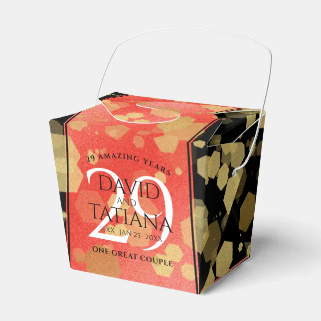 Elegant 29th Garnet Wedding Anniversary Favor Boxes