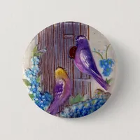 Birds andBird House Birthday Button