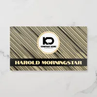 Modern Geometric Stripes Foil Business Cards