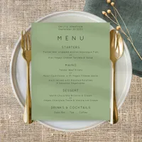 Simple Text Sage Green Wedding Menu Poster