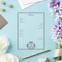 Stained Glass Swans Water Lilies Wedding Menu Acrylic Invitations