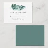 BUDGET Mountains Wedding RSVP Card