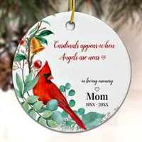 Cardinal Remembrance Keepsake Personalized Photo  Ceramic Ornament