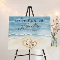 Watercolor Beach Wedding Adventure Sign