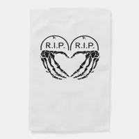 Rip Heart Shaped Gravestone Skeleton Hands Garden Flag