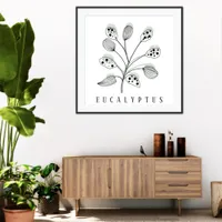 Eucalyptus leaf abstract botanical  framed art