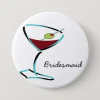 funky martini aqua pinback button