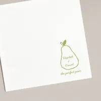 Perfect Pair - Chic Pear Illustration Cute Wedding Napkins
