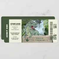 Prehistorical Jungle T-rex Dinosaur Theme Birthday Invitation