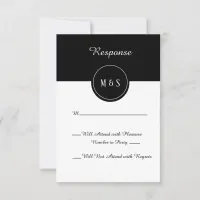 Classic Black and White Wedding RSVP Card 3.5x5