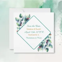 Watercolor Eucalyptus Botanical Greenery Wedding Save The Date