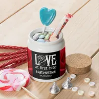 Gothic Red Rose Love at First Bite Wedding Candy Jar
