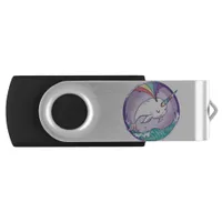 Rainbow Narwhale Flash Drive