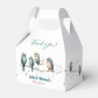 Whimsical Birds on Branches  Pastel Baby Shower Favor Boxes