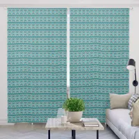 Southwest Turquoise Stone Geometric Print 50x96in Blackout Curtains