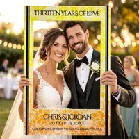 Elegant 13th Citrine Wedding Anniversary Selfie Frame