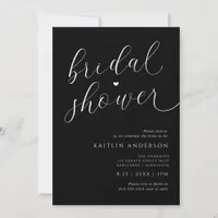 Modern Romantic Black and White Bridal Shower Invitation