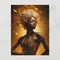 Beautiful Woman in Gold Postcard