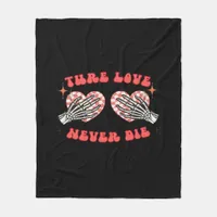 Skeleton Hands Heart Design Classic Aesthetic Fleece Blanket