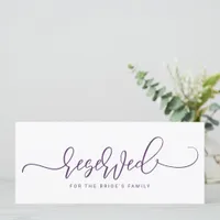 Wedding Reserved Sign Bouncy Script Purple Plum Invitation