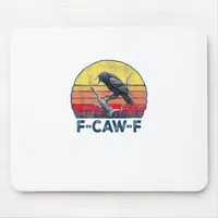 F-Caw-F Funny Raven Crow Vintage Gothic Bird Pun M Mouse Pad