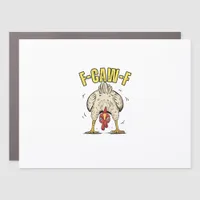 Funny Chicken Butt F-Caw-F Rooster Country Hen Chi Car Magnet
