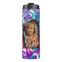 Personalized Pink, Purple, Blue Artsy Colorful Thermal Tumbler