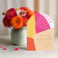 Color Block Wedding Summer Arch ID740 Invitation