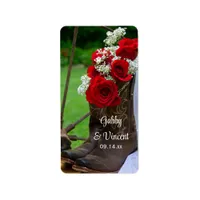 Rustic Roses Cowboy Boots Country Western Wedding Label