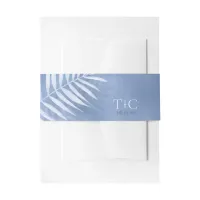 Lush Palm Leaf Wedding Blue ID956 Invitation Belly Band