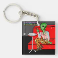 1970's Retro Extraterrestrial in Disco Lounge  Keychain