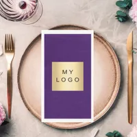 Purple business logo paper guest towels