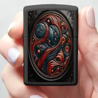 Intricate Alien Design in Vibrant Cosmic Colors Zippo Lighter