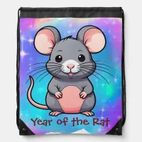 Cute Kawaii Chinese Zodiac Year of the Rat | Drawstring Bag