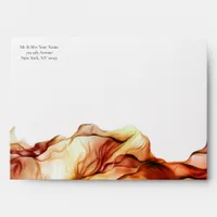 Watercolor Ink Waves Autumn Colors Envelope