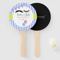 Staches or Lashes Gender Reveal Party Hand Fan
