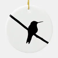 Hummingbird Silhouette Ceramic Ornament