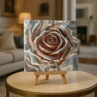 Molten Liquid Metallic Copper Silver Gold Rose  Ceramic Tile
