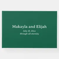 White on Green Minimalist Wedding Guest Book