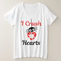 Valentine's I Crush Hearts cute spider | Plus Size T-Shirt