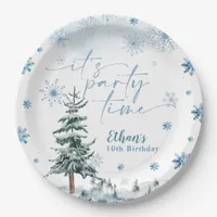 It's party time winter birthday  paper plates