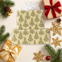 Elegant Cream Vintage Christmas Tree  Wrapping Paper