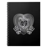 Crying Heart In White  - Skeleton Hands Hearts Notebook