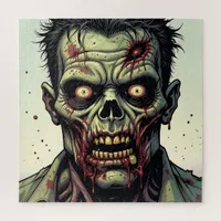 Close Up of a Pop Art Zombie Halloween Jigsaw Puzzle